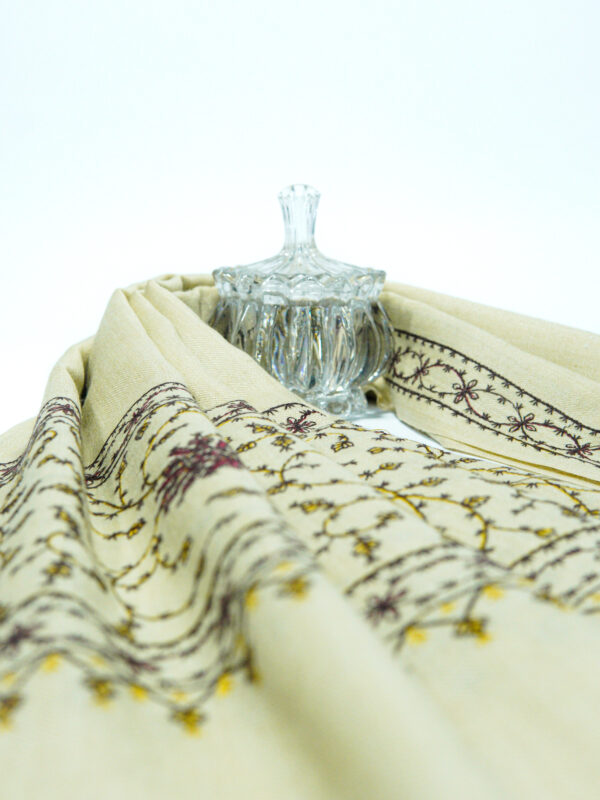 Luxe Border Embroidered Australian Pashmina Shawl - Image 2