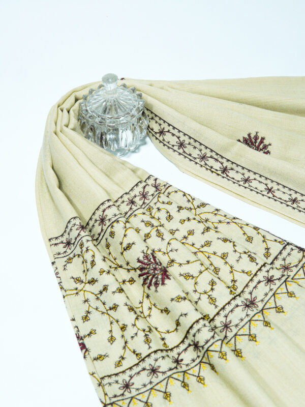 Luxe Border Embroidered Australian Pashmina Shawl - Image 4