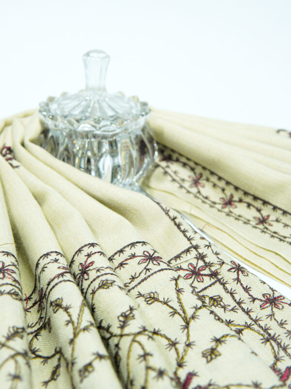 Luxe Border Embroidered Australian Pashmina Shawl - Image 2